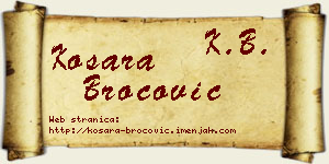 Kosara Broćović vizit kartica
